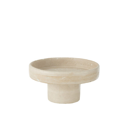Coupe décorative Olina en ciment crème, petite