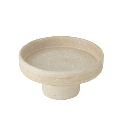 Coupe décorative Olina en ciment crème, petite