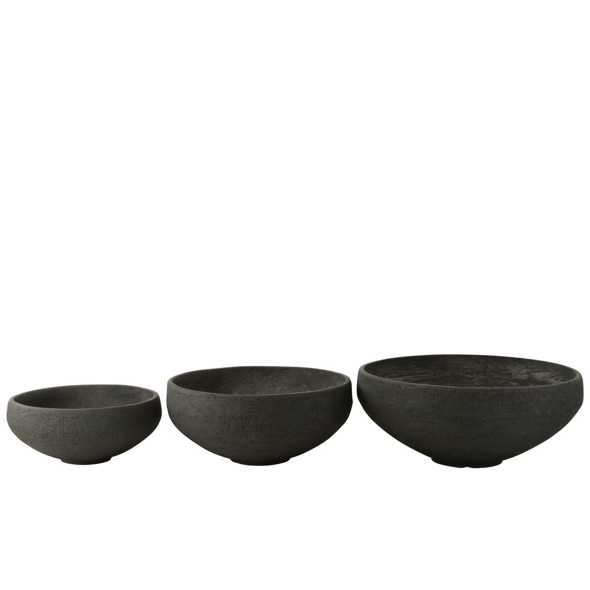 Bol en argile fibre noire, lot de 3 J-Line