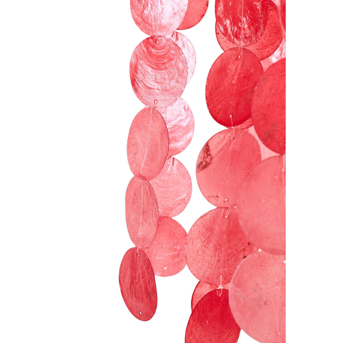Suspension Coquillage Capiz Rouge Large Ø80cm x H250cm J-Line