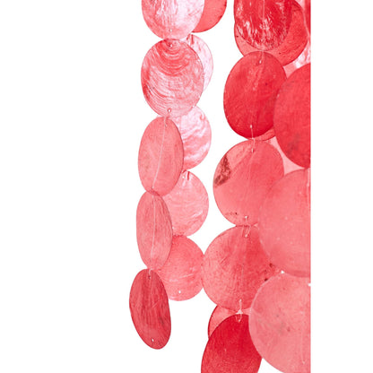 Suspension Coquillage Capiz Rouge Large Ø80cm x H250cm J-Line