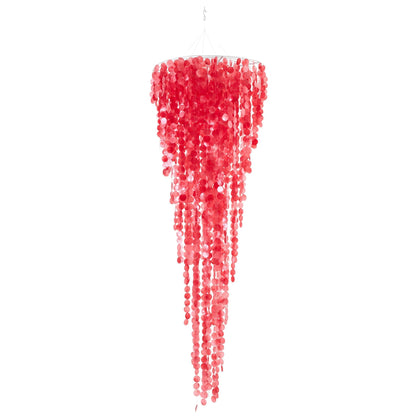 Suspension Coquillage Capiz Rouge Large Ø80cm x H250cm J-Line