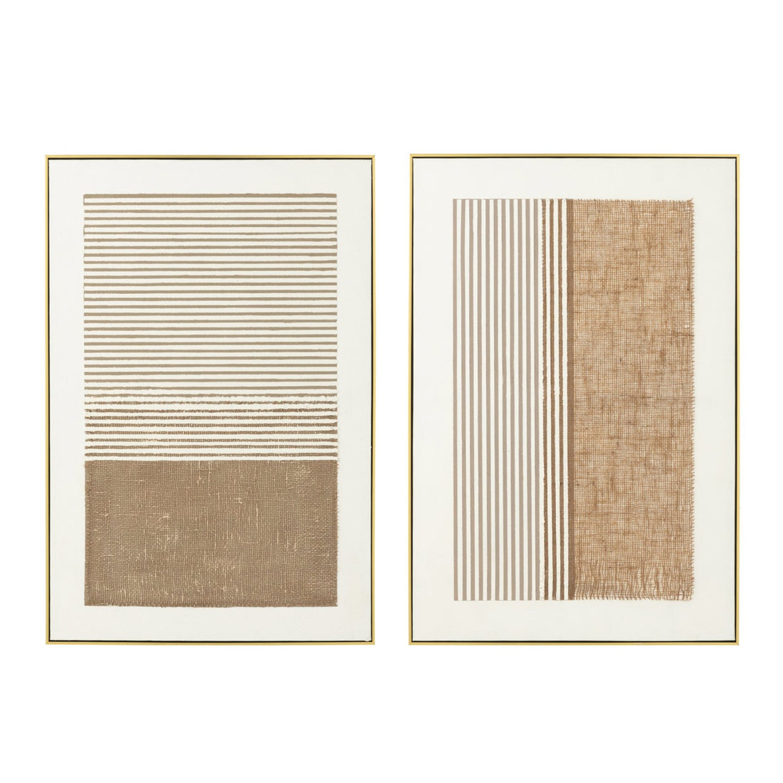 Lot de 2 tableaux Lame Acryl Écru/Taupe J-Line