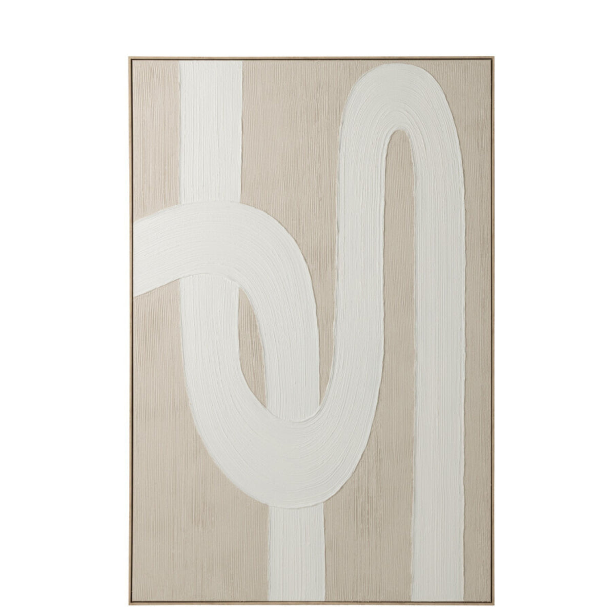 Tableau Lignes Bois de pin Blanc/Beige clair J-Line