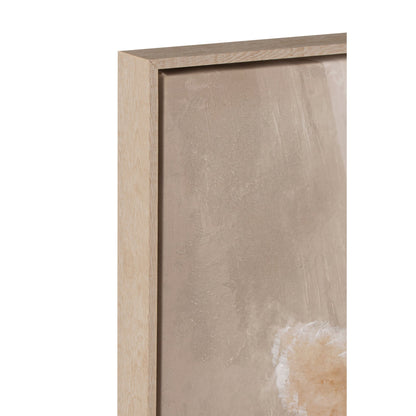 Tableau Vase Pampa Toile/Bois Beige Lot de 2 J-Line