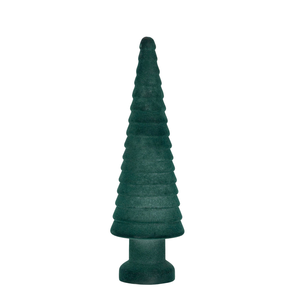 Set Van 2 Alezay Kerstbomen Glas Geribbeld Donkergroen van PTMD, Alezay Kerstboom Large uit de set los op witte achtergrond
