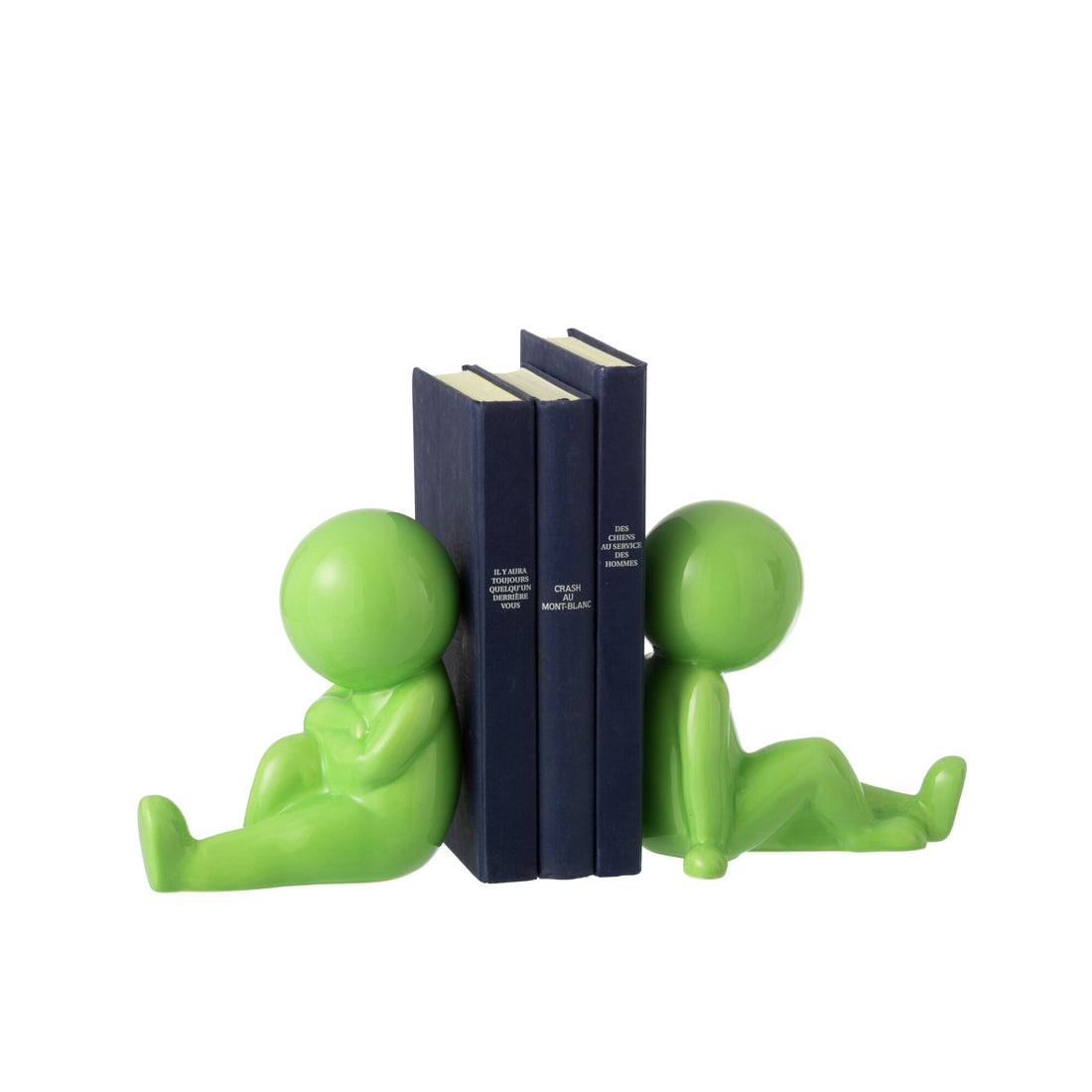 Lot de 2 Serre-livres Marcel en grès vert J-Line