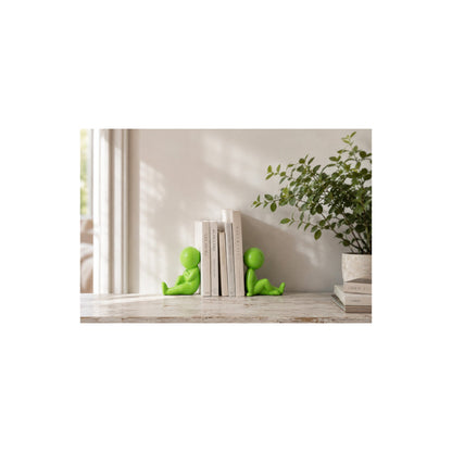 Lot de 2 Serre-livres Marcel en grès vert J-Line