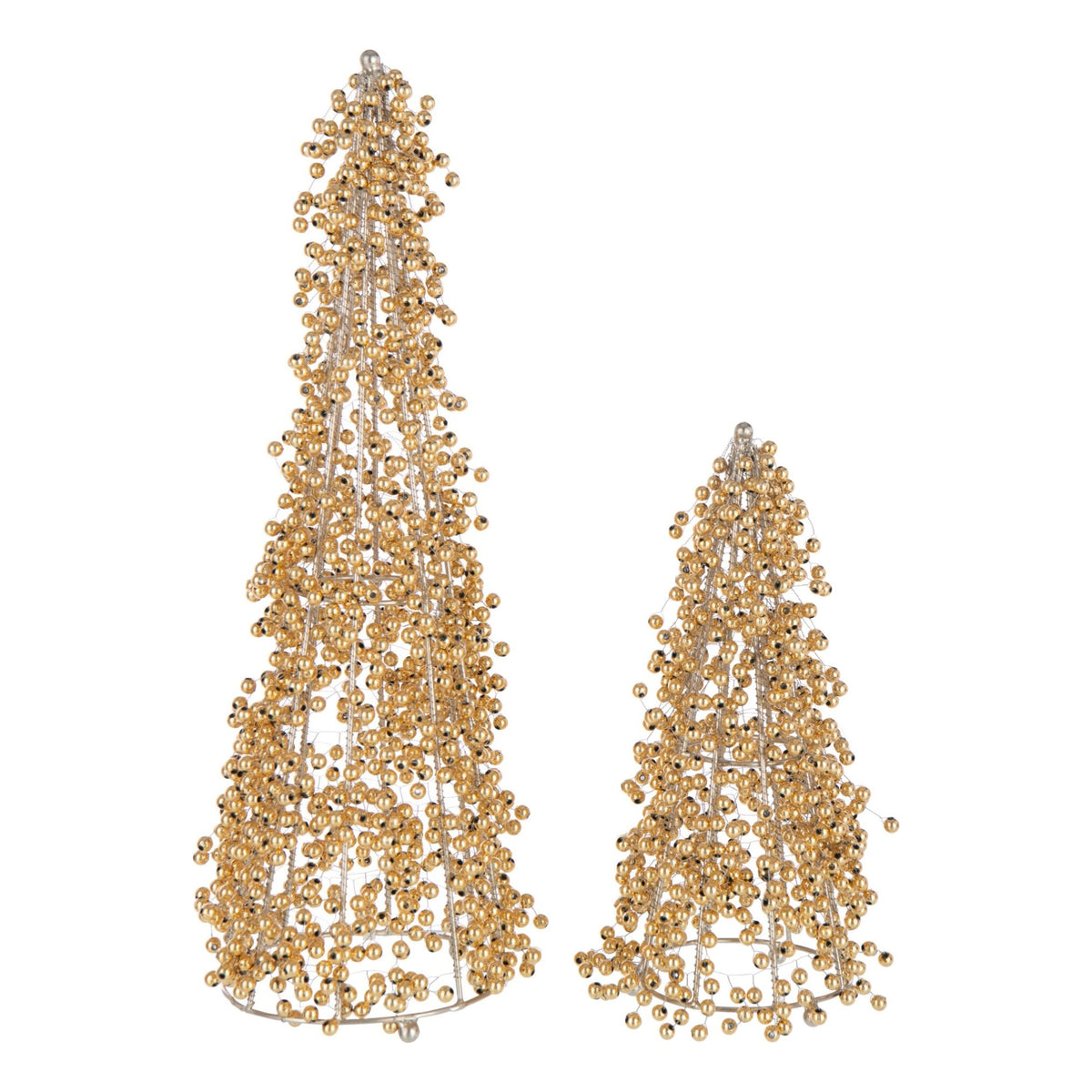 Set Van 2 Kegels Kralen Acryl Goud van J-Line, de complete set met beide kegels naast elkaar op witte achtergrond