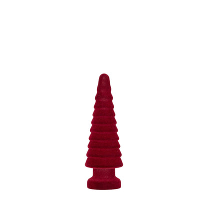Set Van 3 Alezay Kerstbomen Glas Geribbeld Bordeaux van PTMD, Alezay Kerstboom Small uit de set los op witte achtergrond