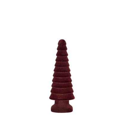 Set Van 3 Alezay Kerstbomen Glas Geribbeld Donkerbruin van PTMD, Alezay Kerstboom Small uit de set los op witte achtergrond