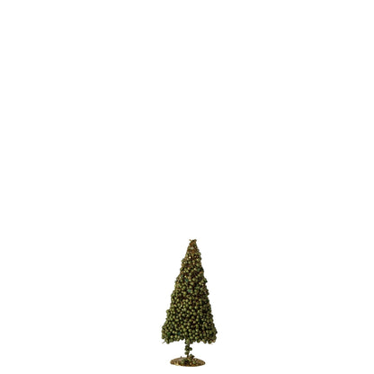 Kerstboom Bessen Mosgroen Extra Small uit de set van J-Line, dichte bessenkegel van 20 cm