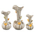 Set Van 3 Tamarae Vazen Crème Vlinder van PTMD, de complete set met alle drie de vazen naast elkaar op witte achtergrond