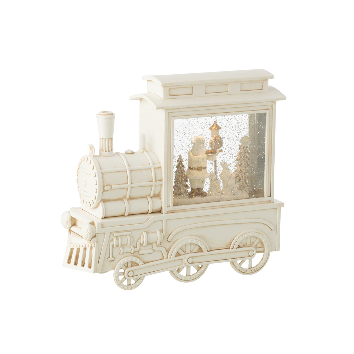 Boule à neige Locomotive Plastique Blanc H26cm J-Line