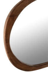 Spiegel Onregelmatig Mango Hout Donker Bruin Large 51x83x3,5cm - Spiegel - J-Line - livinglovely.nl