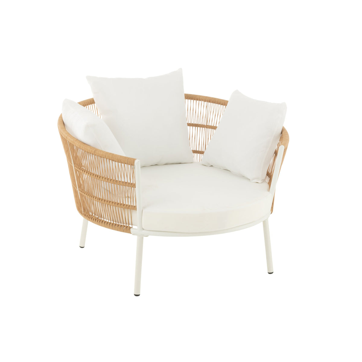Chaise Joa Métal/Rotin Blanc J-Line