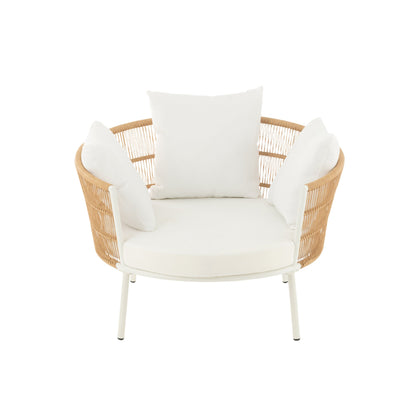 Chaise Joa Métal/Rotin Blanc J-Line