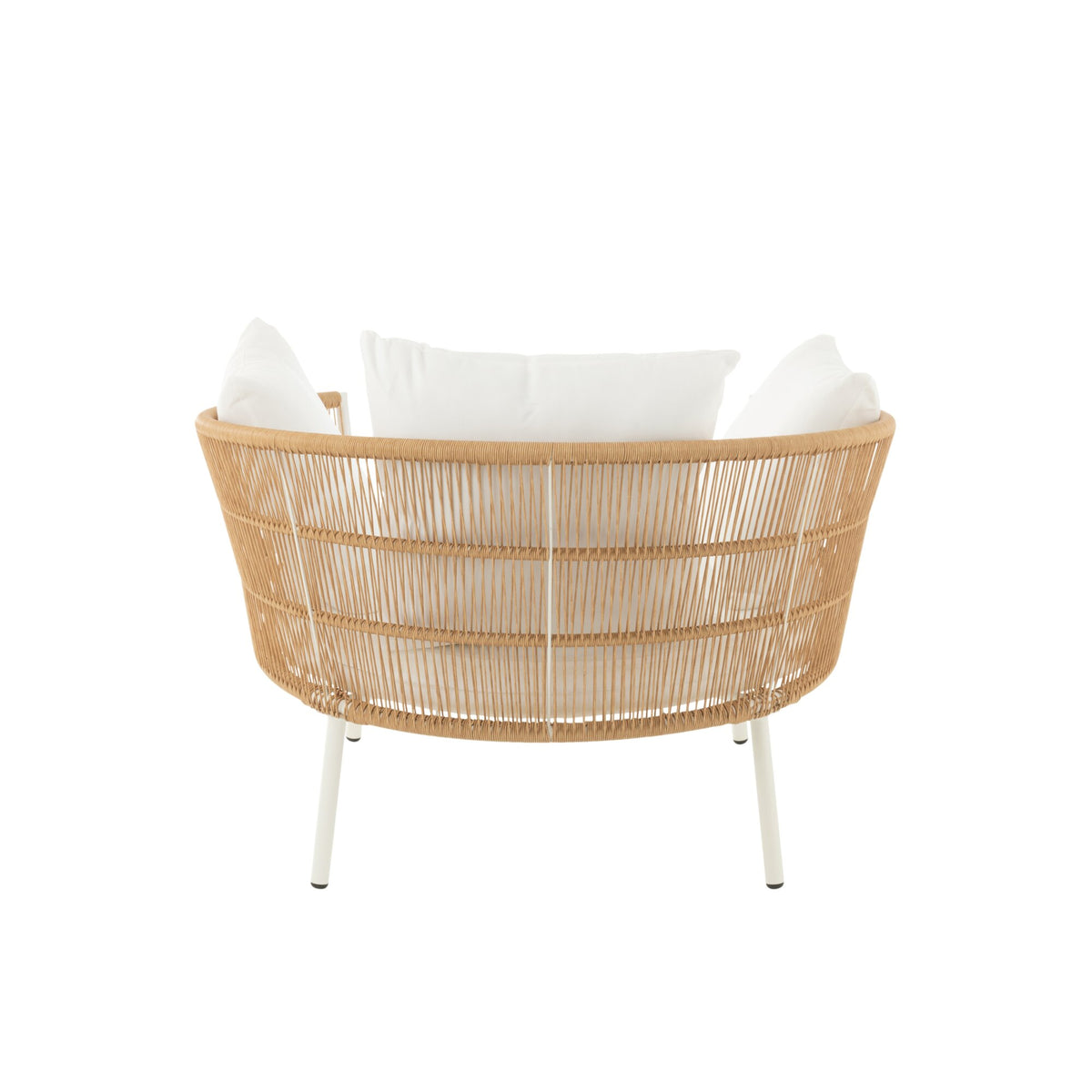 Chaise Joa Métal/Rotin Blanc J-Line