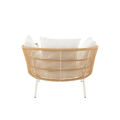 Chaise Joa Métal/Rotin Blanc J-Line
