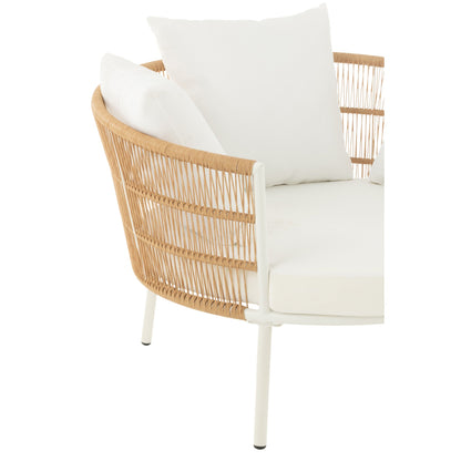 Chaise Joa Métal/Rotin Blanc J-Line