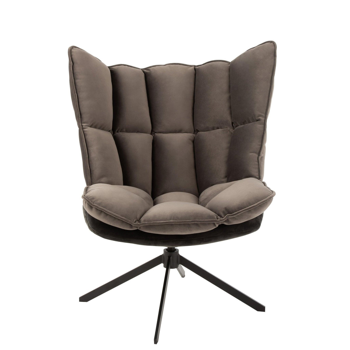 Stoel Relax Kussen Op Frame Textiel/Metaal Grijs J-Line