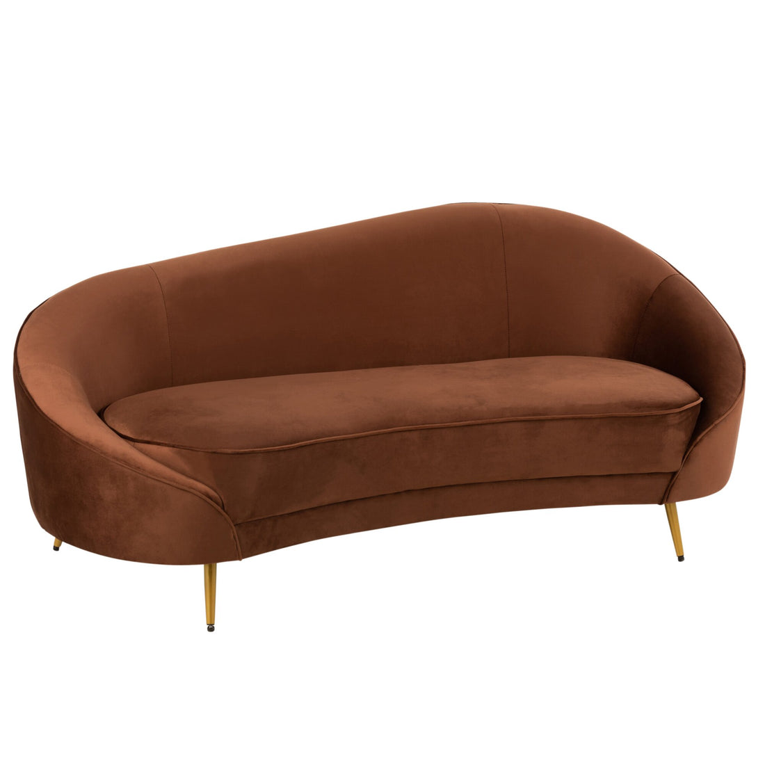 Canapé en tissu Elisabeth marron 180 cm J-Line