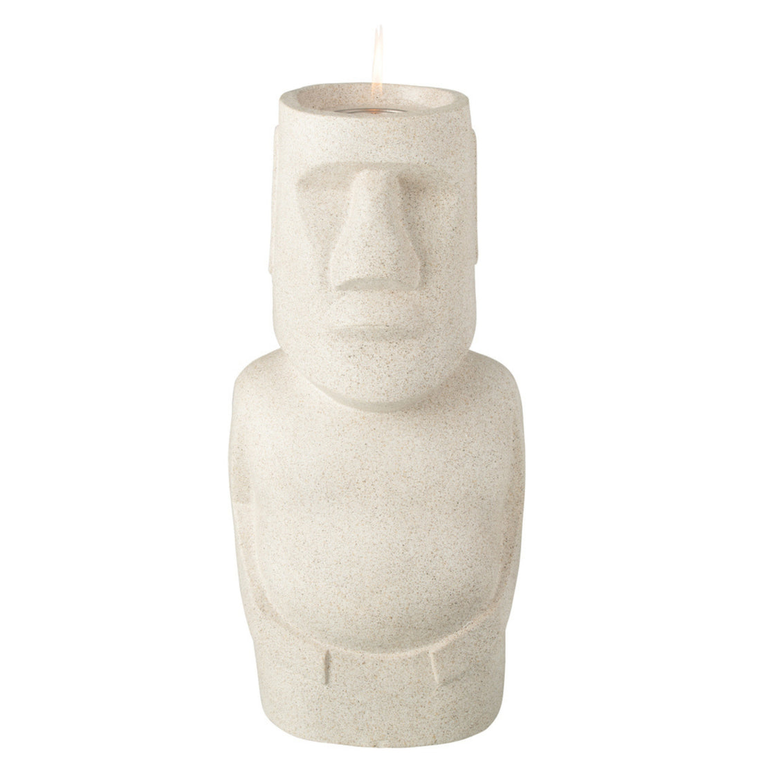 Tafelhaard Bio-Ethanol Moai Grijs 28x22x65cm - Tafelhaard - J-Line - livinglovely.nl