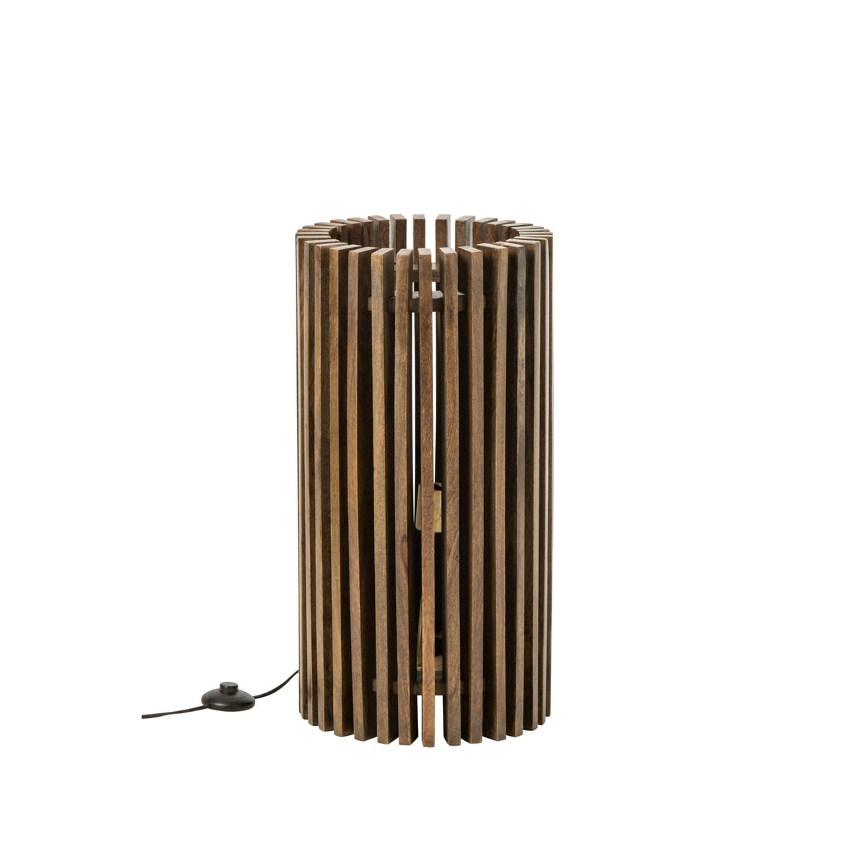 Lampe de table en bois de manguier côtelé marron foncé J-Line