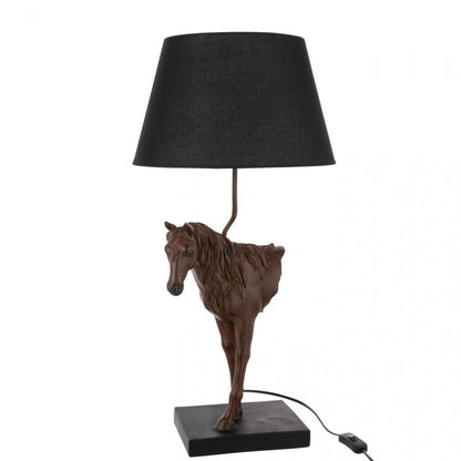Tafellamp Paardenvoorkant Polyresin Donkerbruin J-Line