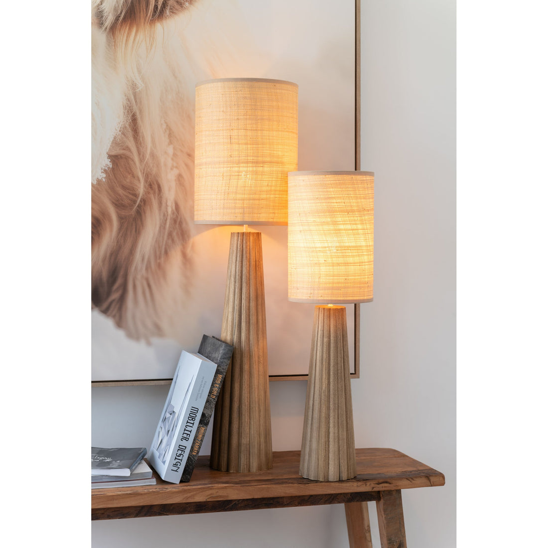 Lampe de table Paraplu Ailanthus Bois Naturel Large J-Line