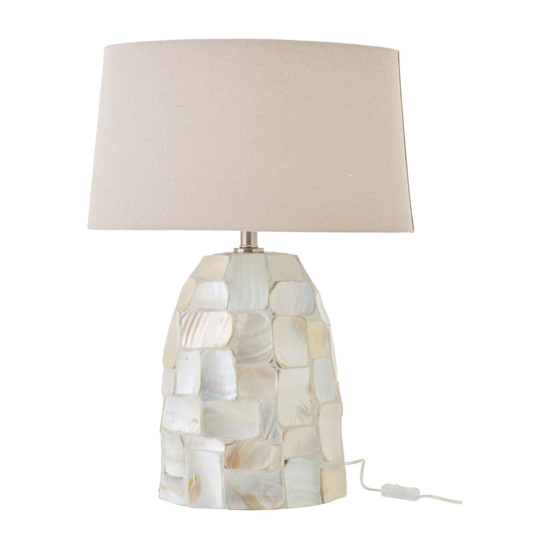 Lampe de table Effet nacré Coquillage Blanc cassé/Beige clair J-Line