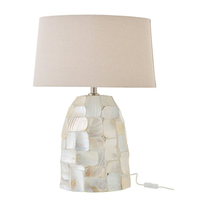 Lampe de table Effet nacré Coquillage Blanc cassé/Beige clair J-Line