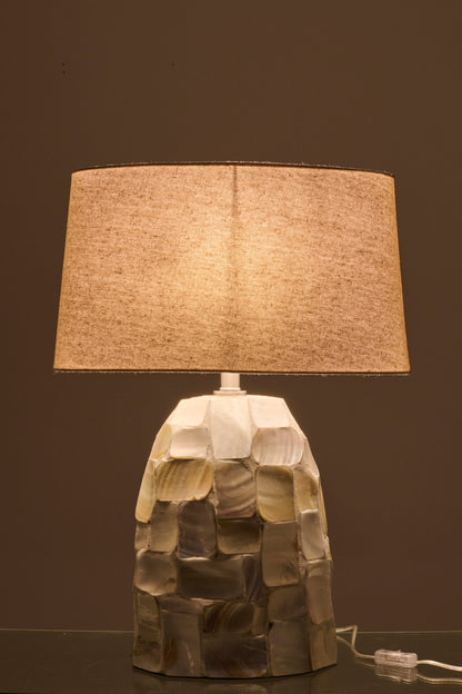 Lampe de table Effet nacré Coquillage Blanc cassé/Beige clair J-Line