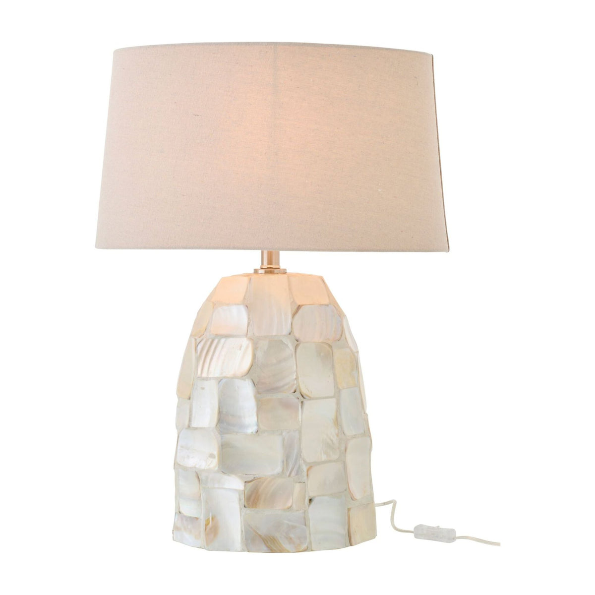Lampe de table Effet nacré Coquillage Blanc cassé/Beige clair J-Line