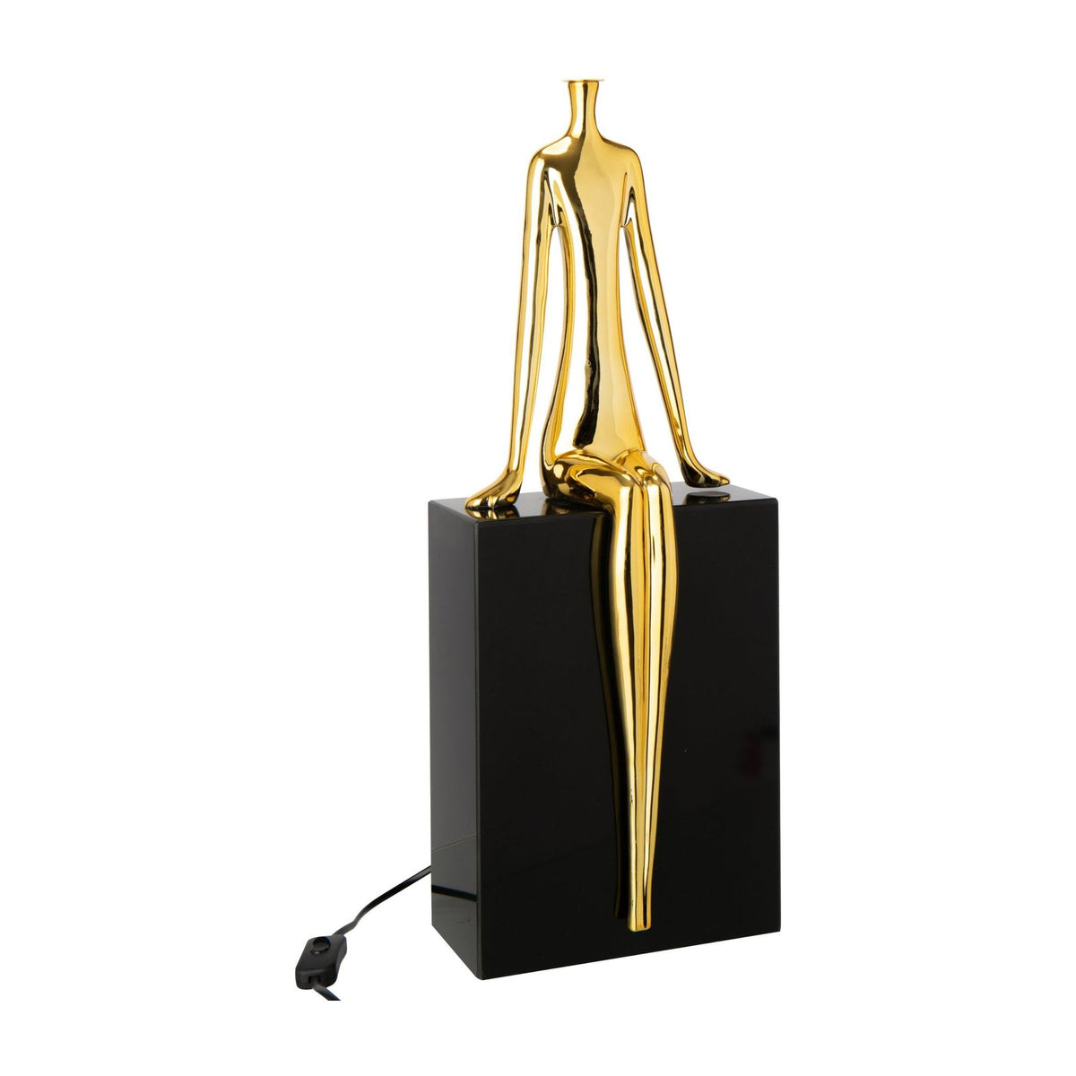 Lampe de table Silhouette assise Métal Or/Noir J-Line