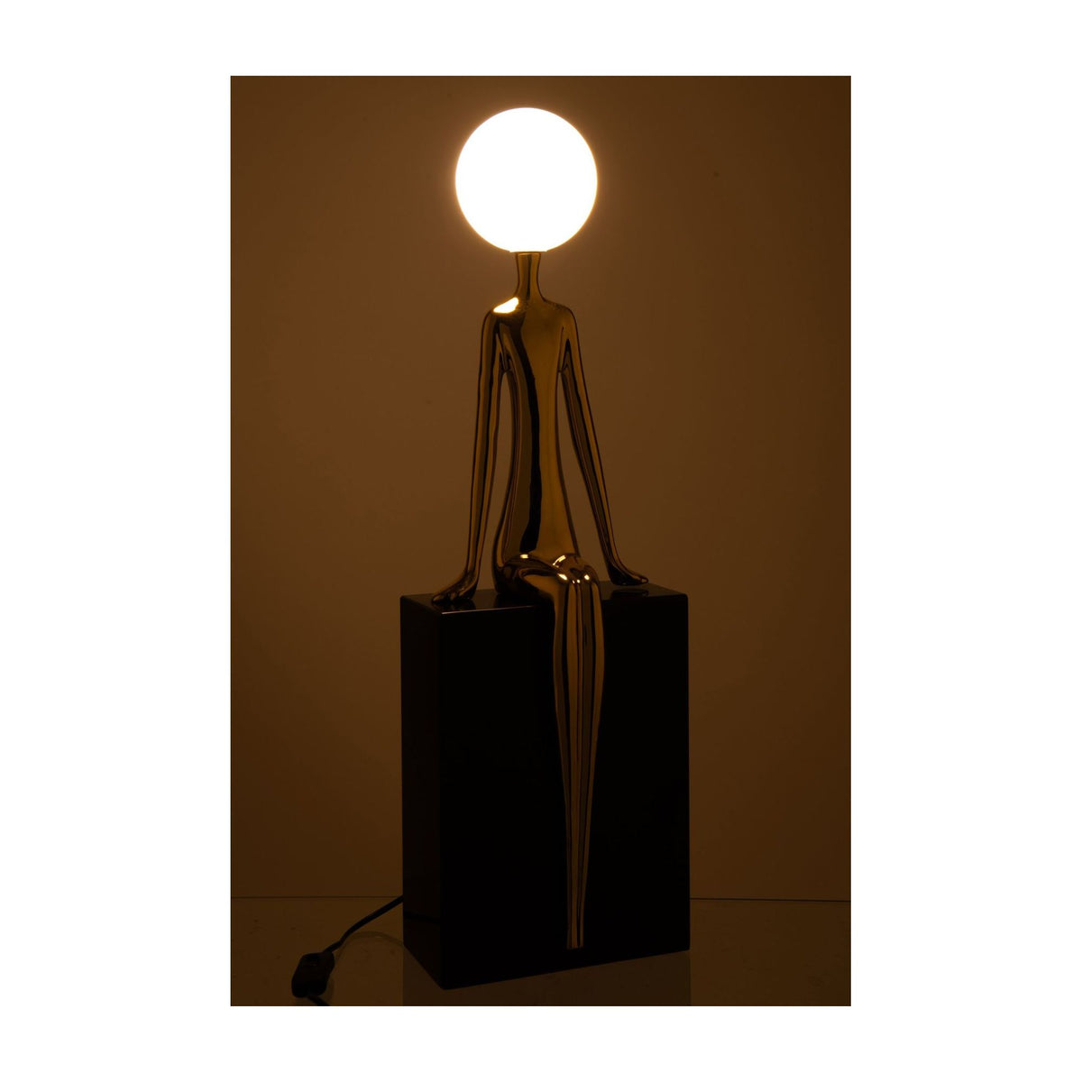 Lampe de table Silhouette assise Métal Or/Noir J-Line