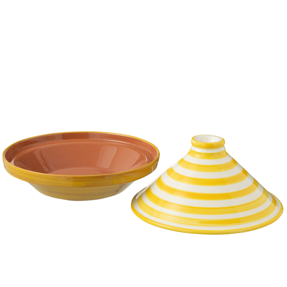 Tagine Granada Rayures Jaune/Blanc Céramique J-Line