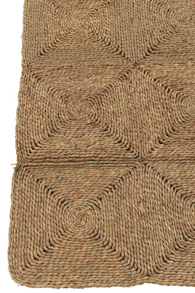 Tapijt Vierkanten Geweven Touw Plastiek Naturel - Buiten-divers - J-Line - livinglovely.nl