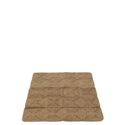Tapijt Vierkanten Geweven Touw Plastiek Naturel - Buiten-divers - J-Line - livinglovely.nl