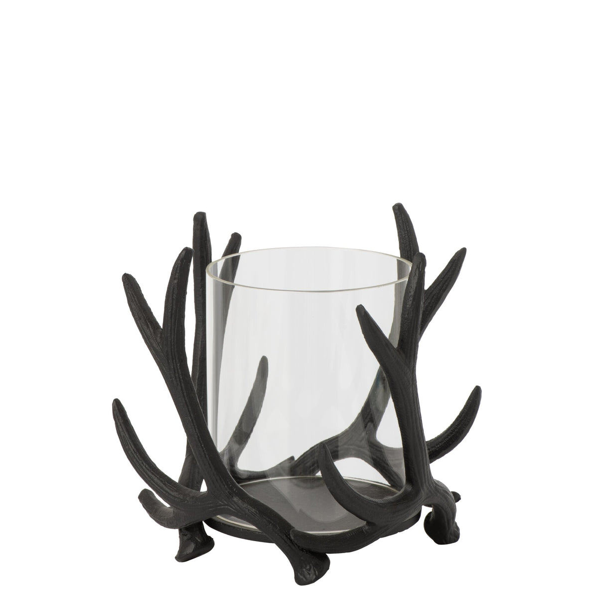 Photophore cerf en aluminium noir J-Line