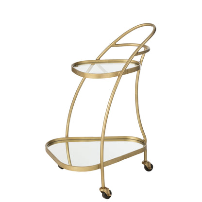 Desserte triangulaire métal/miroir doré J-Line
