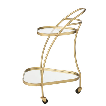 Desserte triangulaire métal/miroir doré J-Line