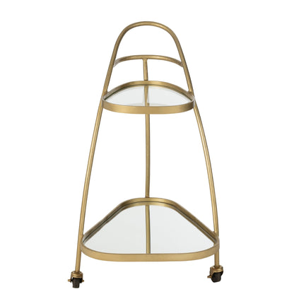 Desserte triangulaire métal/miroir doré J-Line
