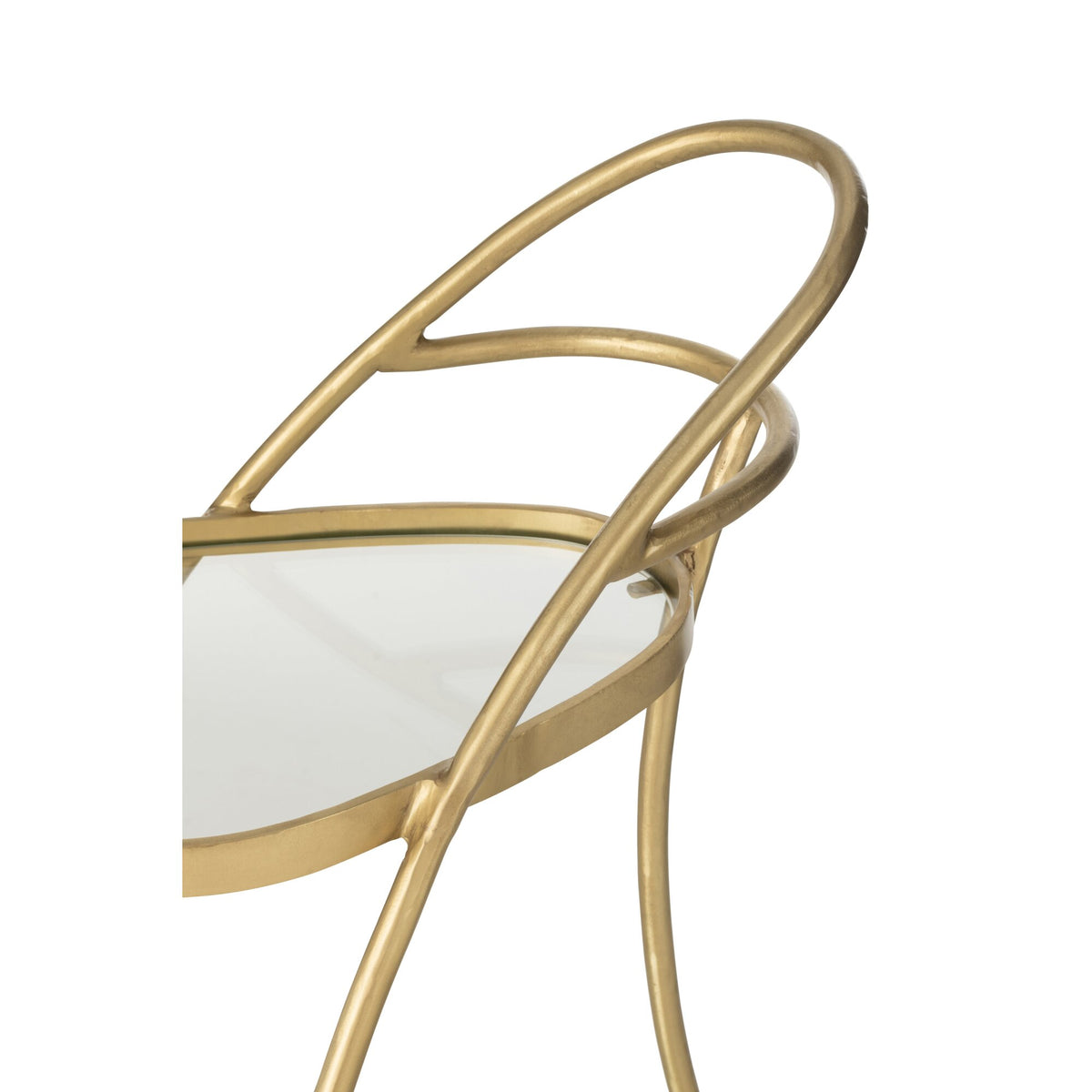 Desserte triangulaire métal/miroir doré J-Line