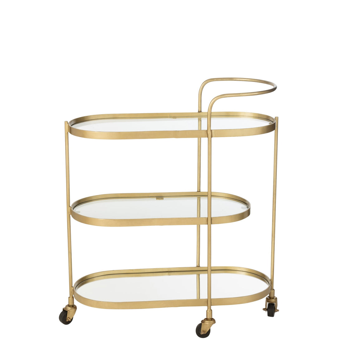 Trolley ovale métal/miroir doré J-Line