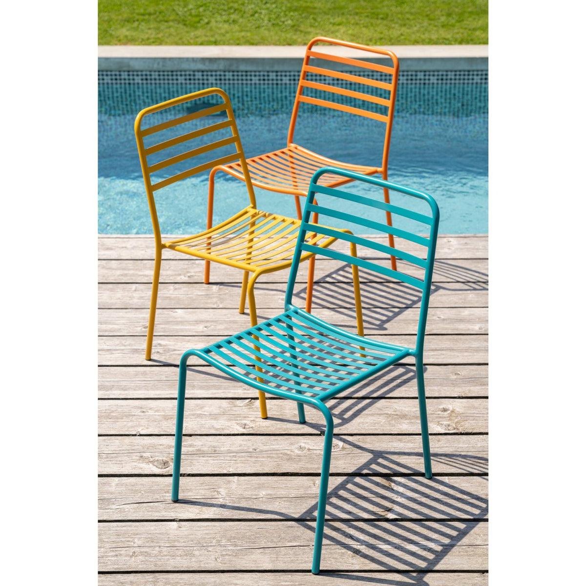 Chaise de jardin Dedi Turquoise Métal J-Line