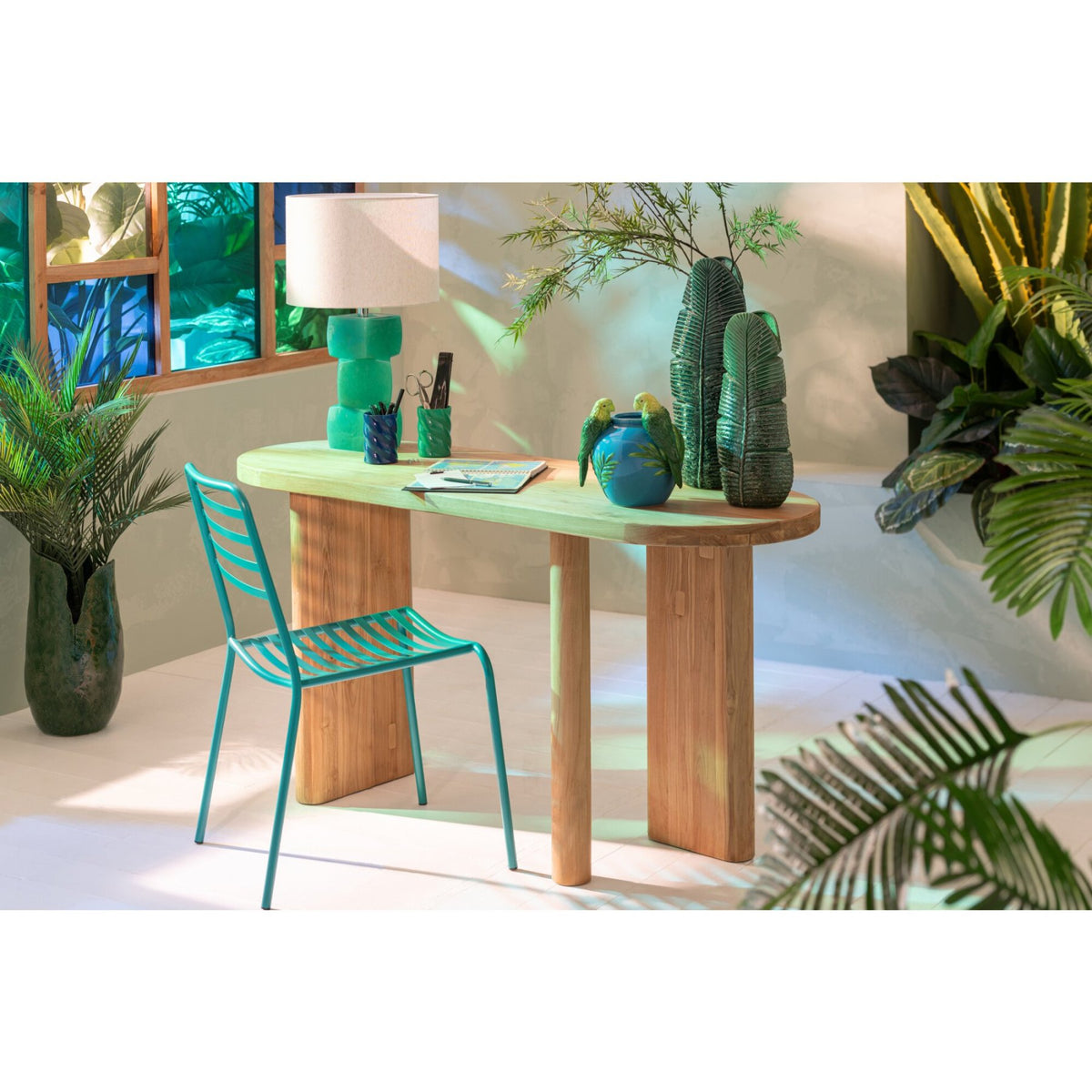 Chaise de jardin Dedi Turquoise Métal J-Line