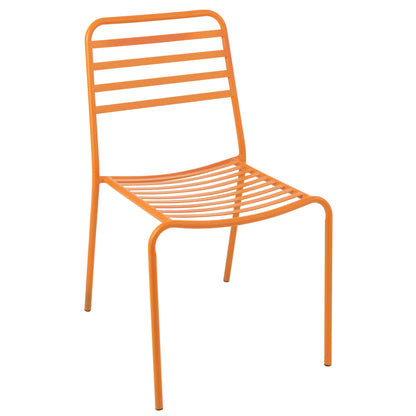Chaise de jardin en métal rayé orange J-Line