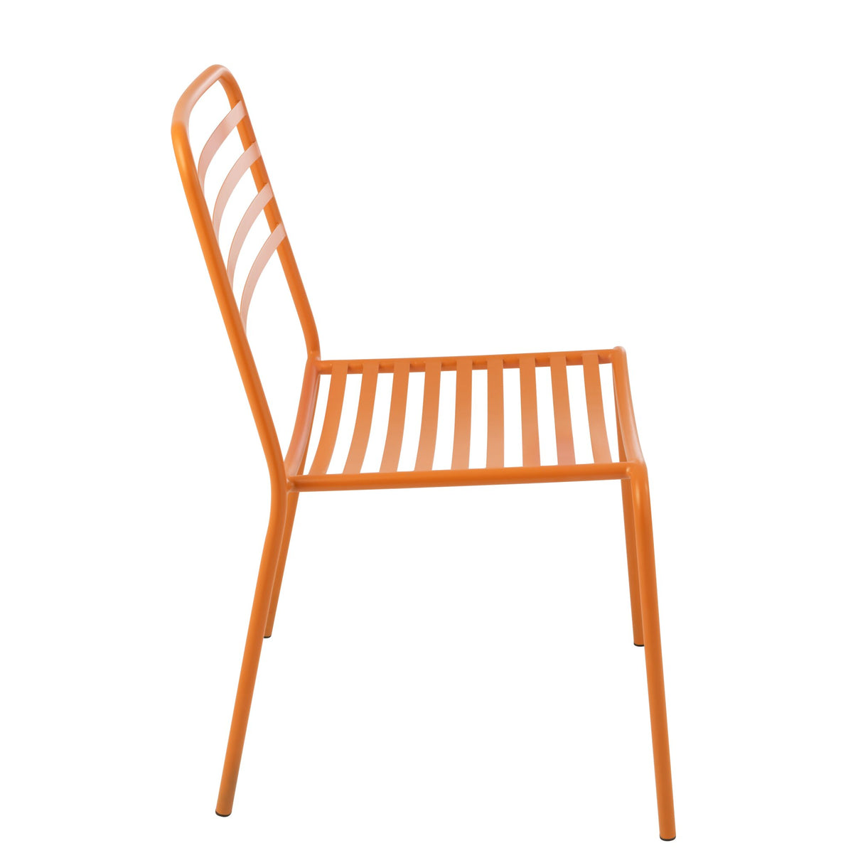 Chaise de jardin en métal rayé orange J-Line