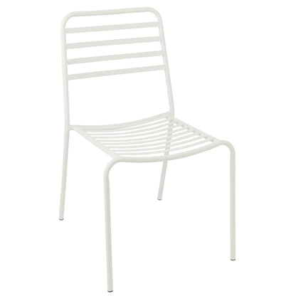 Chaise de jardin rayée en métal blanc J-Line